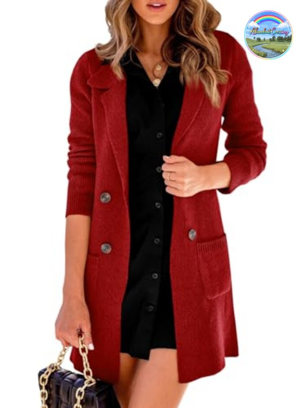 Women's Open Front Cardigan Button Down Lapel Collar Loose Fit Long Sleeve